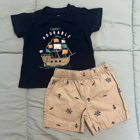 Carter's Captain Adorable Tee Shirt & Shorts Set - Picture 2 of 8